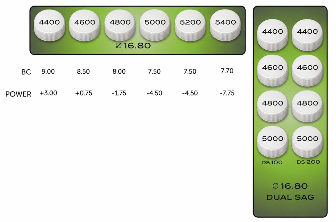 Diagramma del set diagnostico SLC QUADRA con i valori BC, Power e Dual SAG